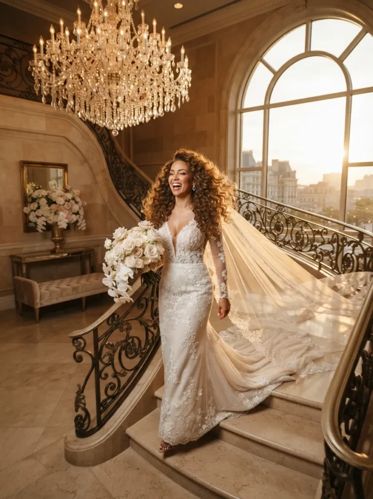 Big Bouncy Curls Veil