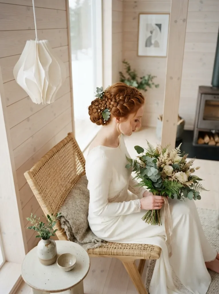 Braided Red Updo