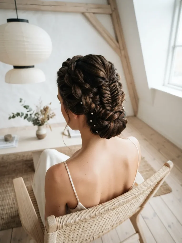  Brunette Braided Updo