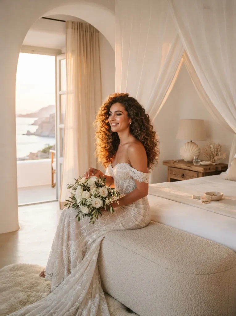 Brunette Bridal Curls