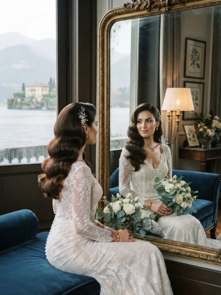 Brunette Side-Swept Waves