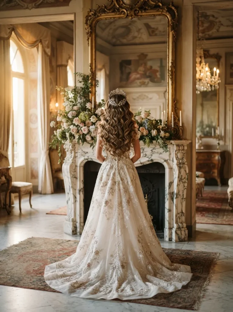Cascading Curls + Tiara