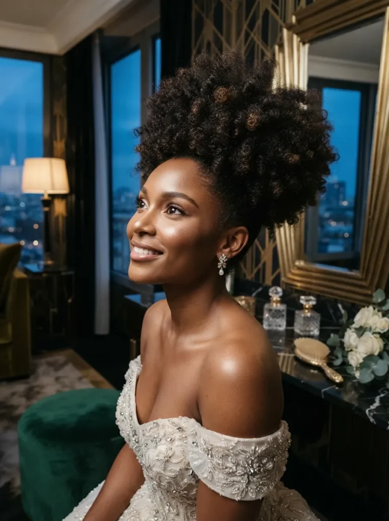 Curly Puff Updo