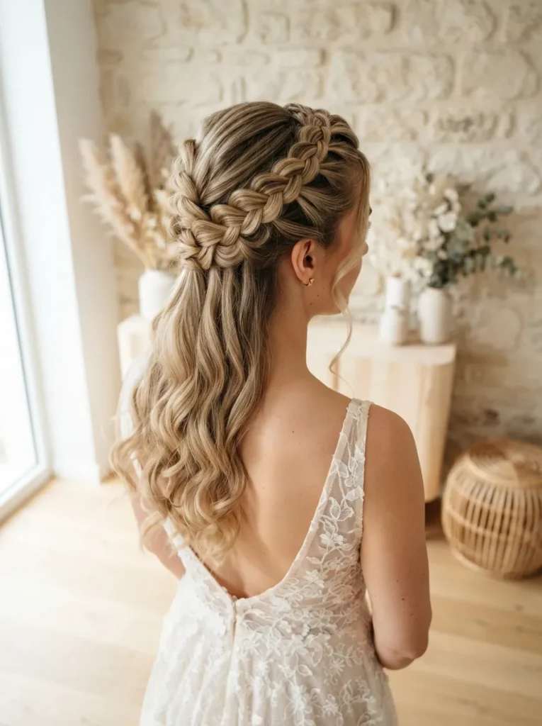 Dutch Braid Half-Up