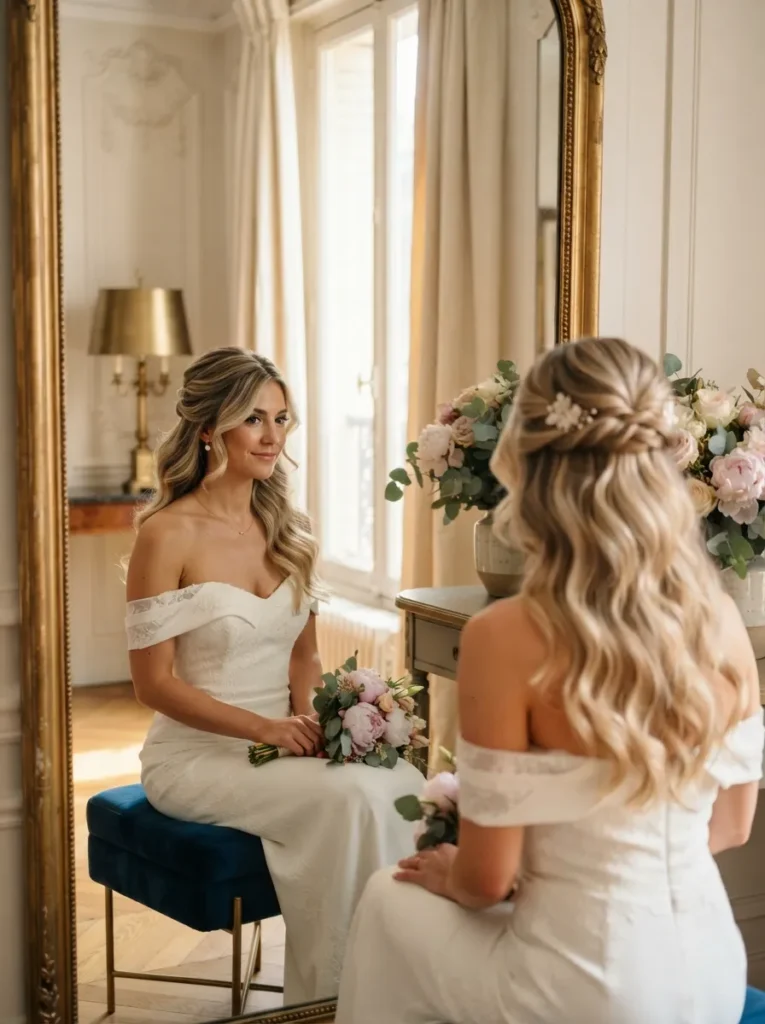 Half-Updo Balayage Waves