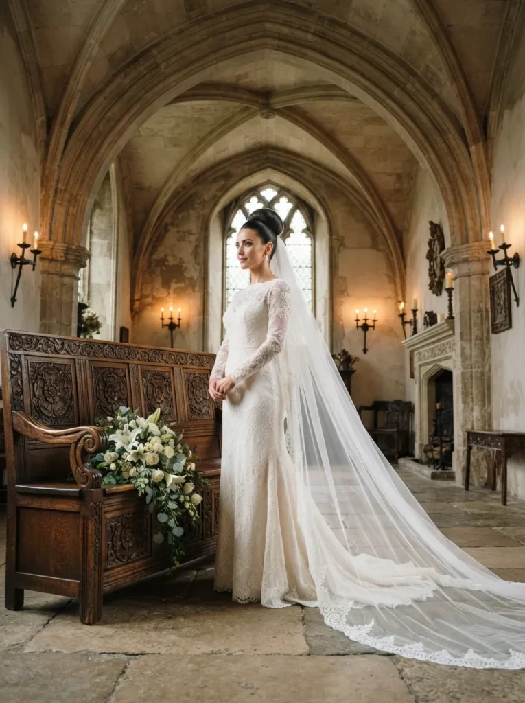 High Bun With Veil