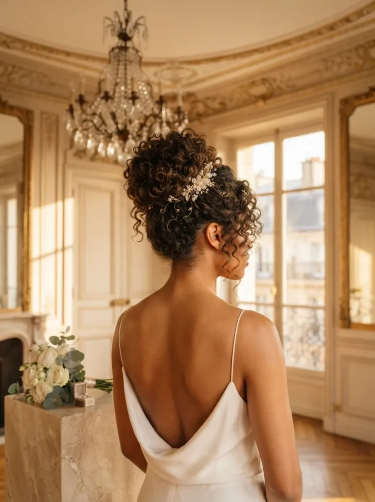 High Curly Bun