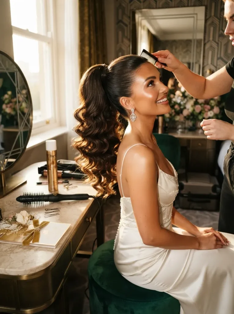  High Ponytail Curls