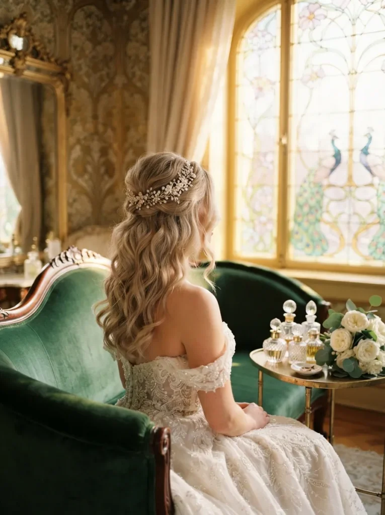 Jeweled Half-Up Waves