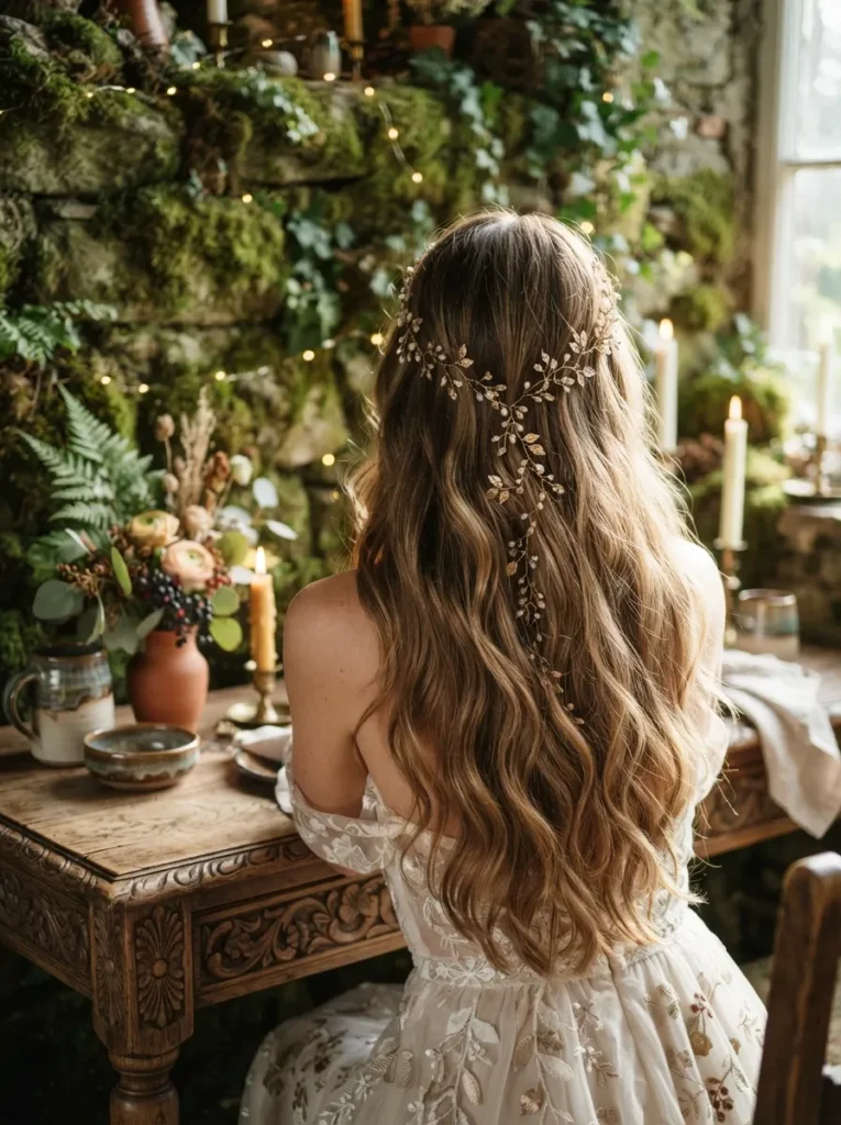 Layered Waves With Hair Vine