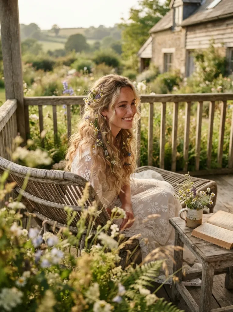 Loose Waves With Flowers