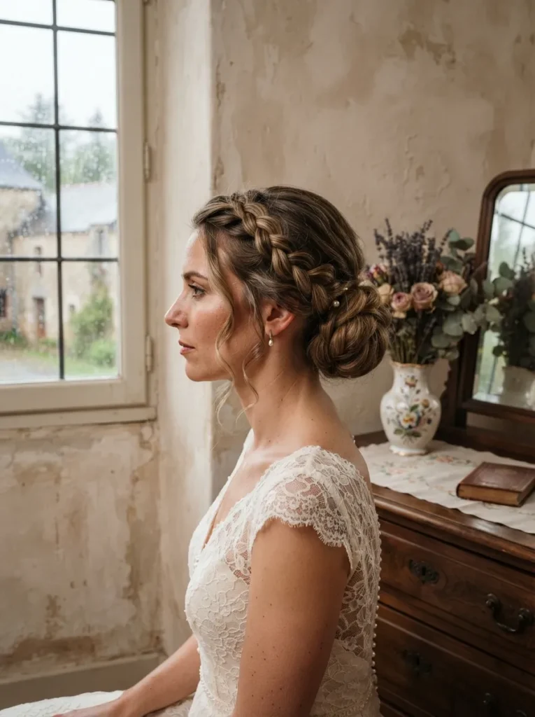 Low Bun + Side Braid