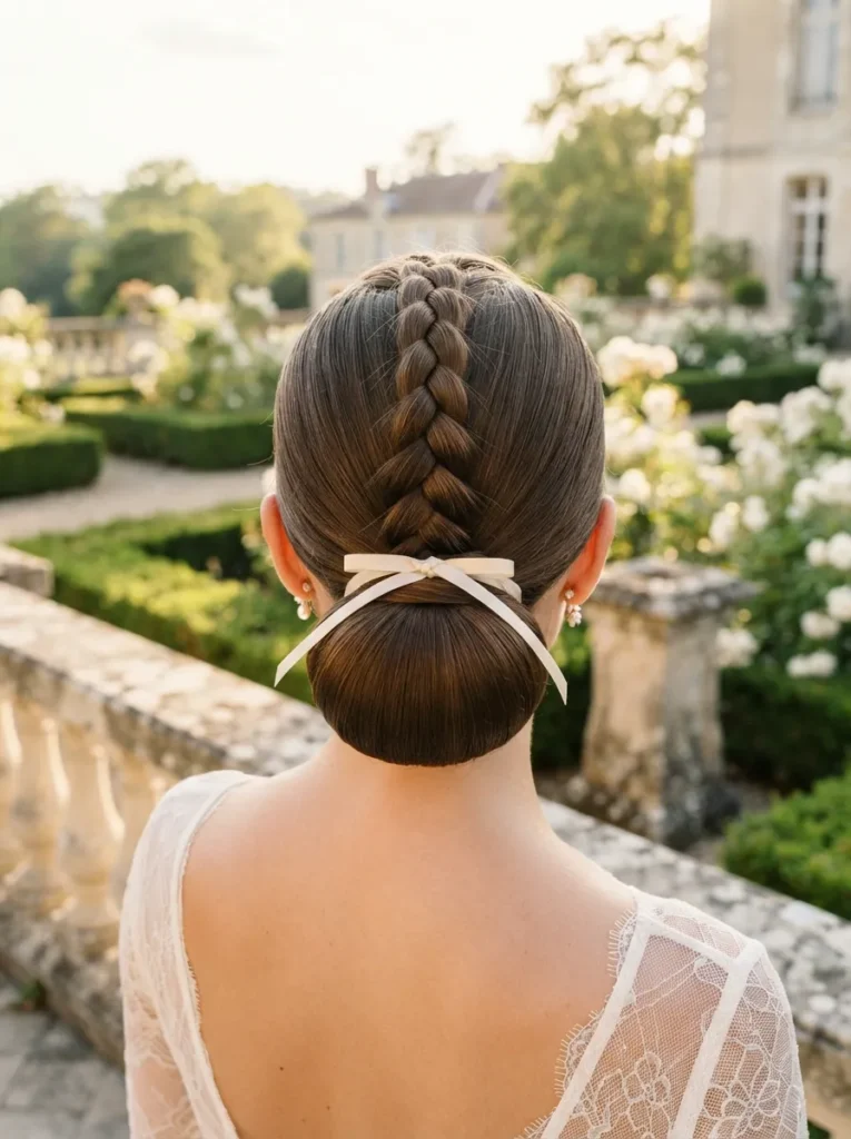 Low Bun With Braid