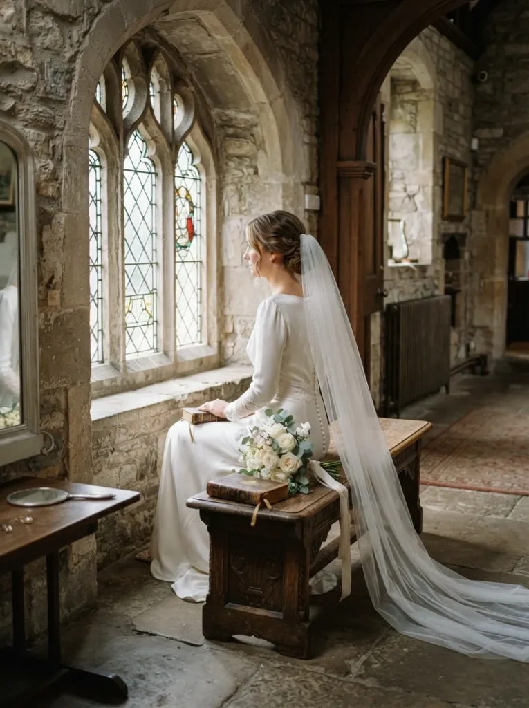 Low Textured Chignon + Veil