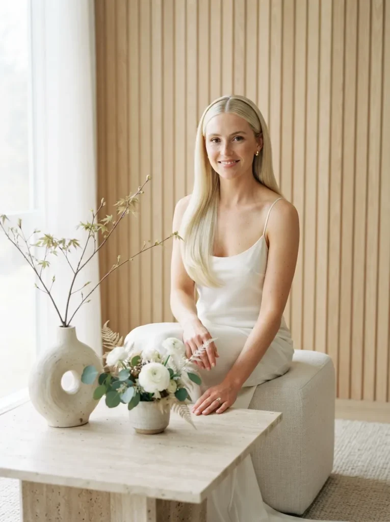 Middle-Part Bridal Hair