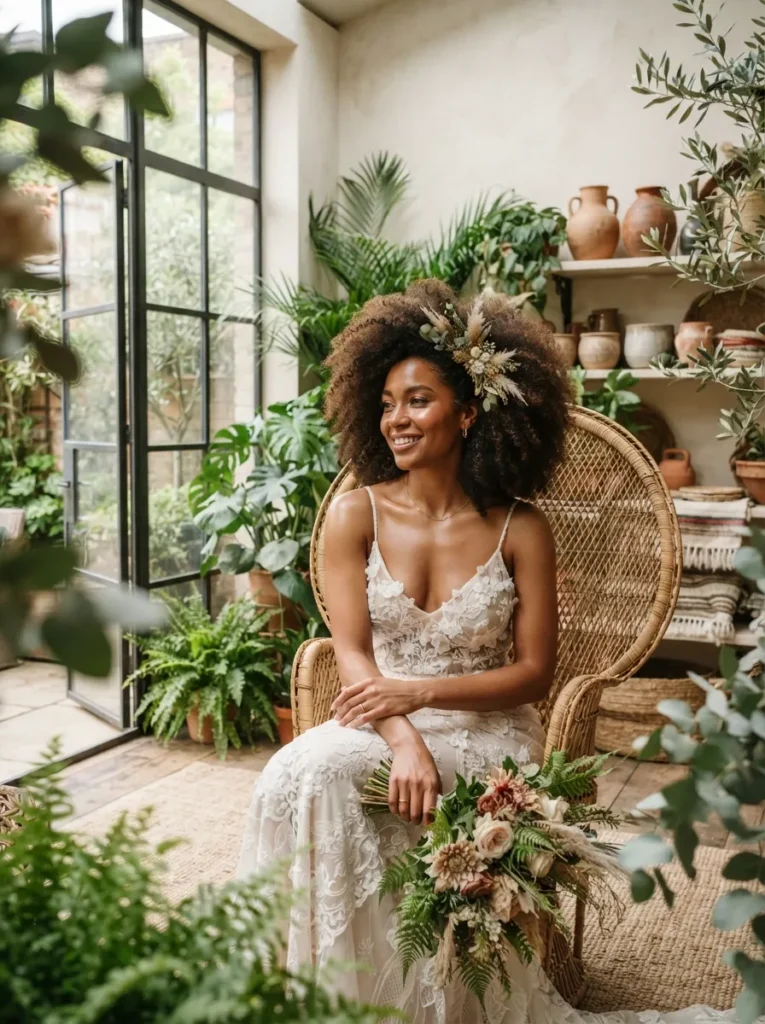 Natural Curly Bridal Style