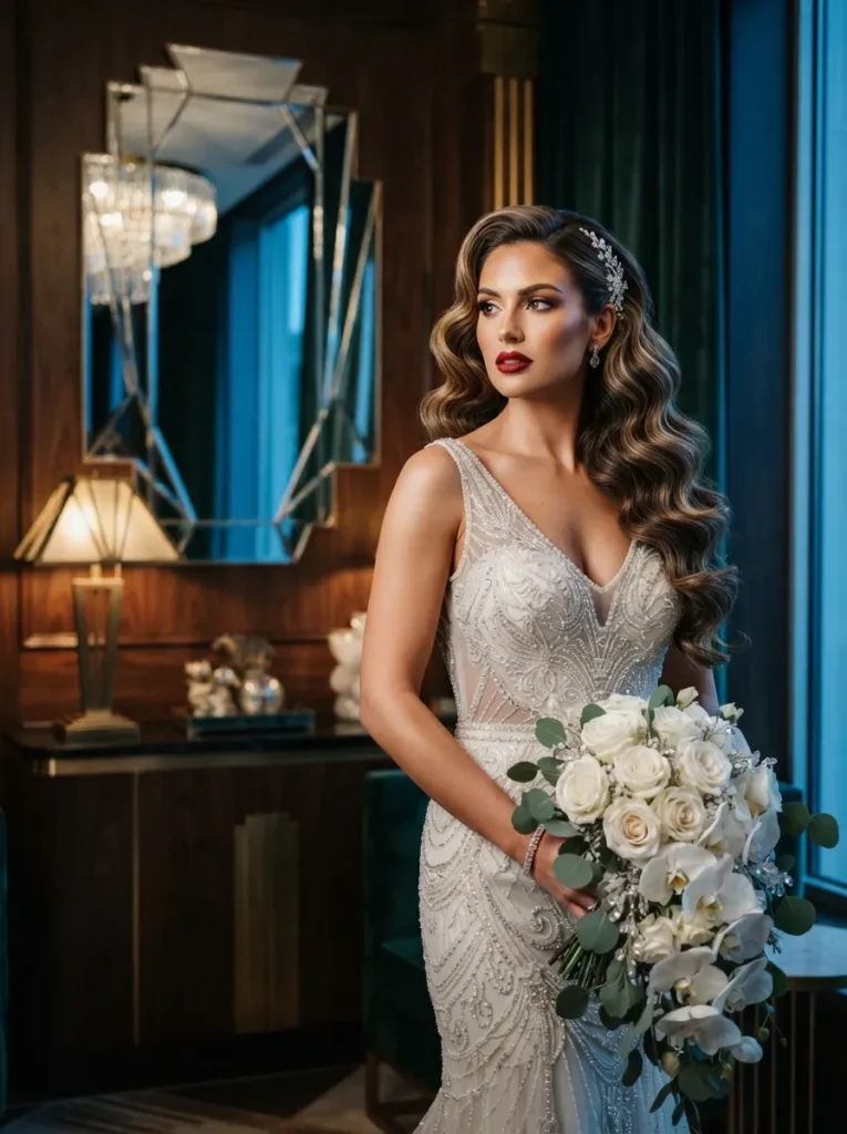 One-Shoulder Curled Waves