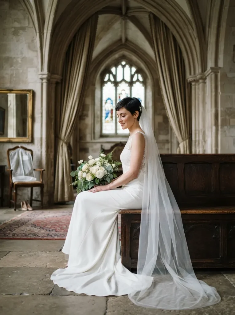 Pixie With Bridal Veil
