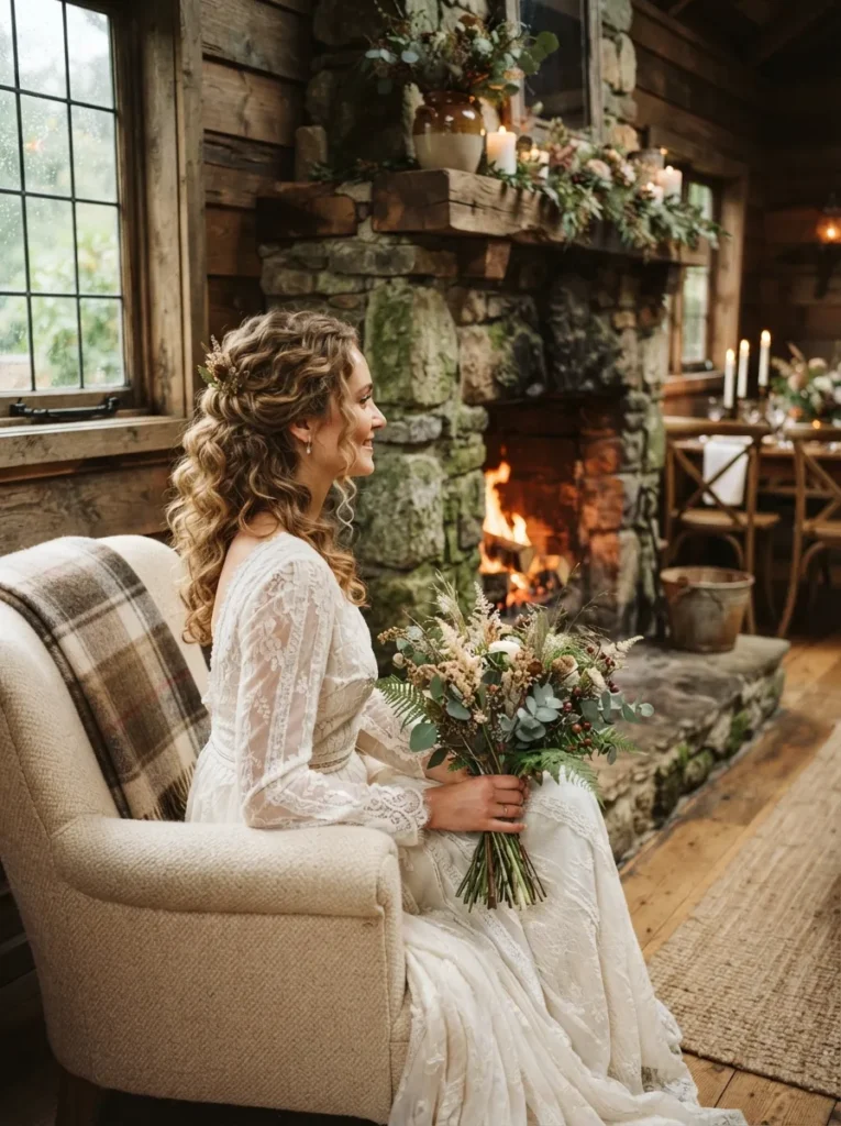 Romantic Half-Up Curls