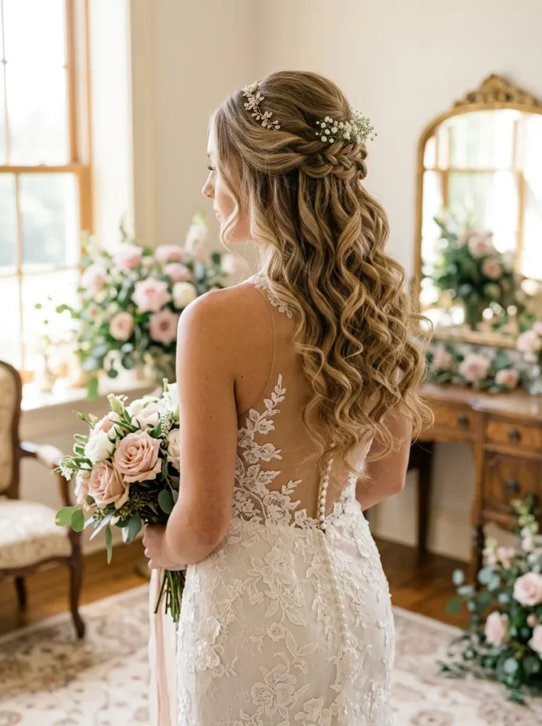 Romantic Half-Up Curls