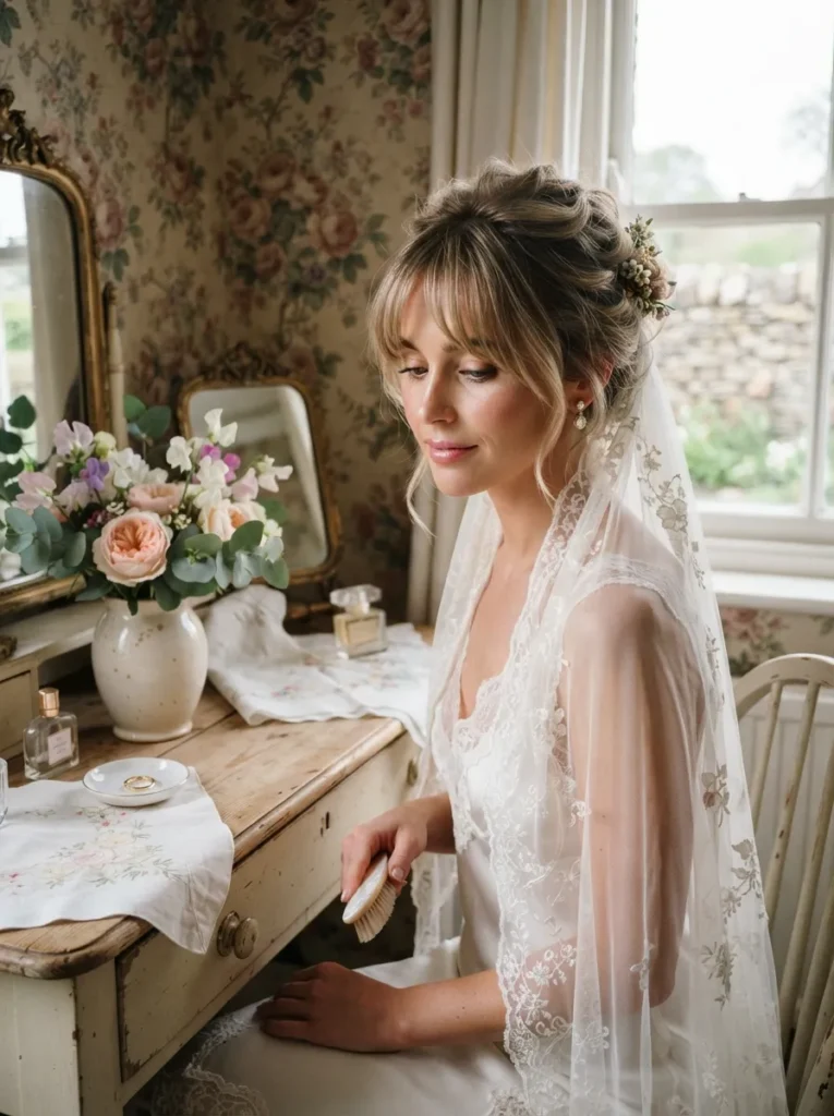 Romantic Updo + Bangs