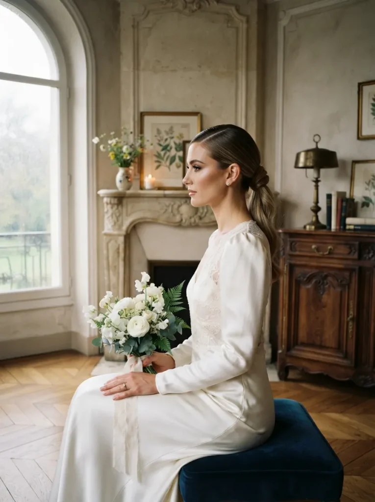 Side-Parted Sleek Ponytail