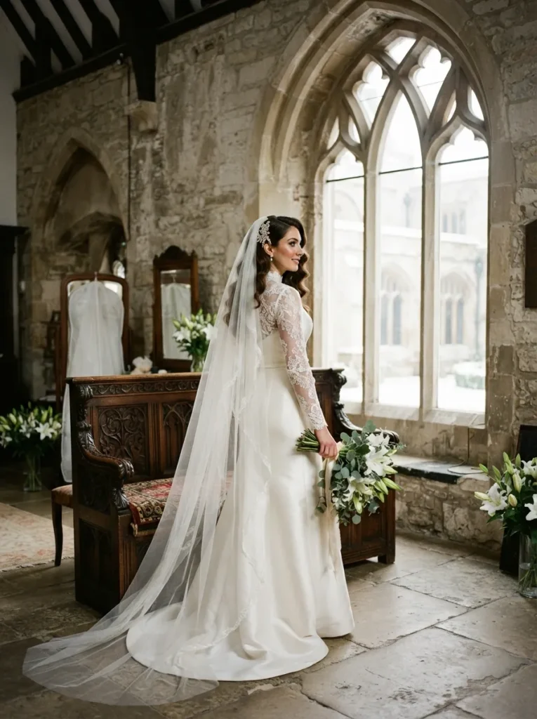Side Swept Veil Style