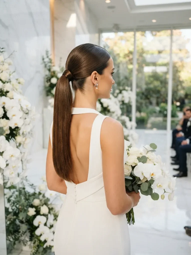 Sleek Bridal Ponytail