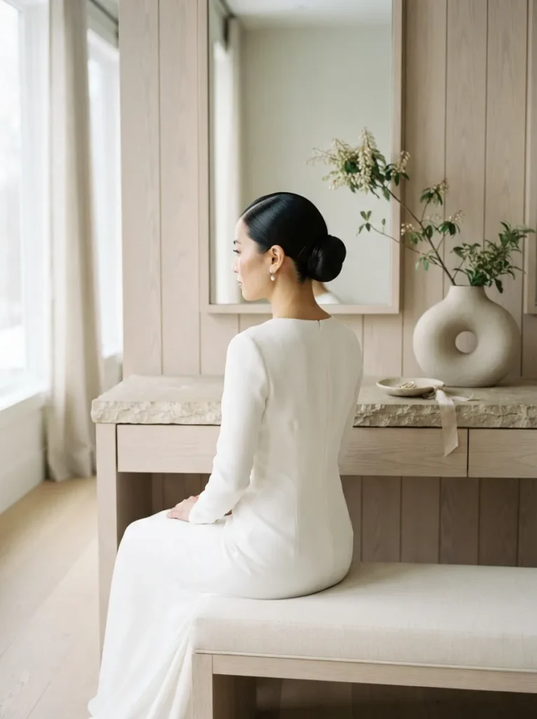 Sleek Center-Part Bun
