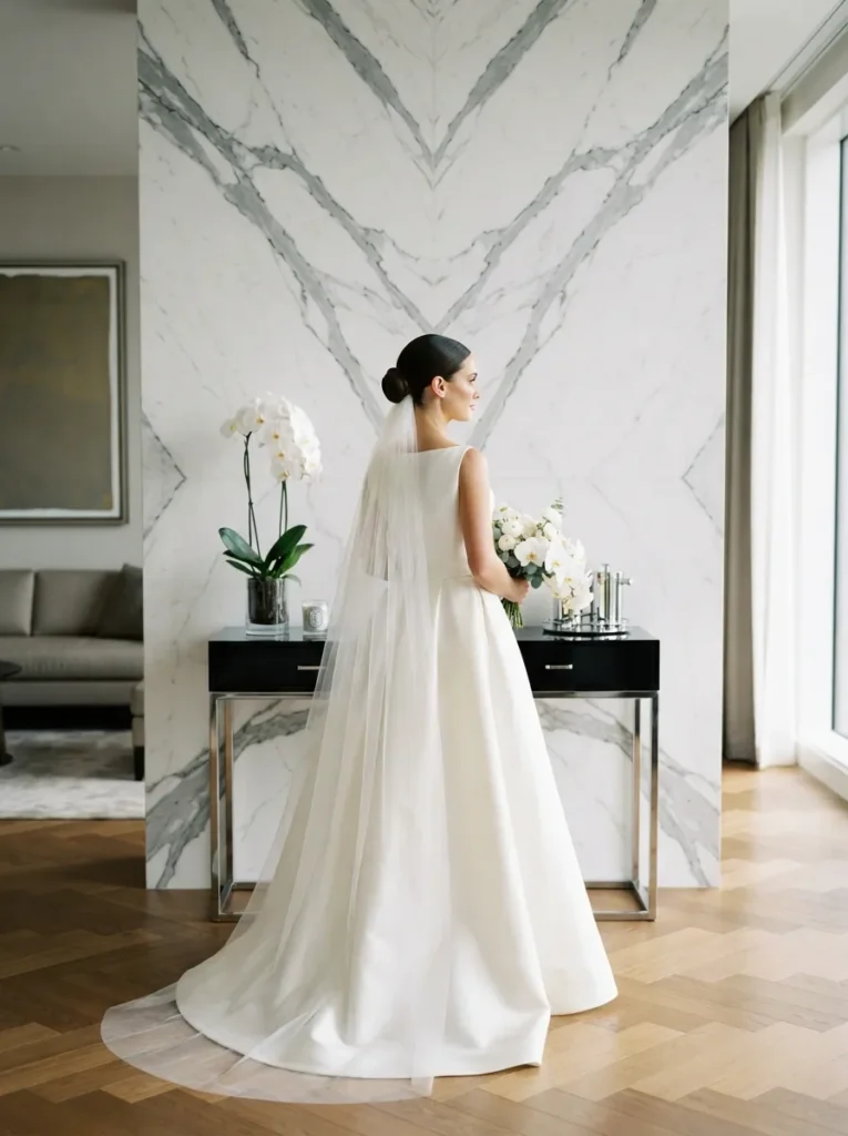 Sleek Chignon Veil