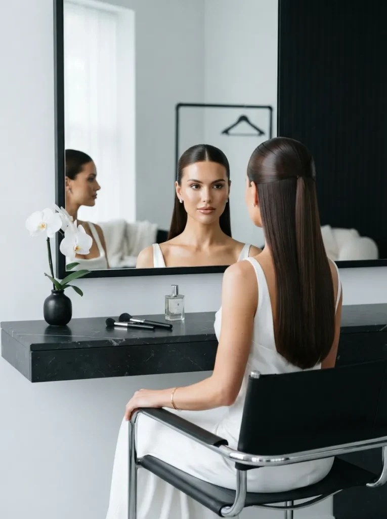  Sleek Half-Up Style