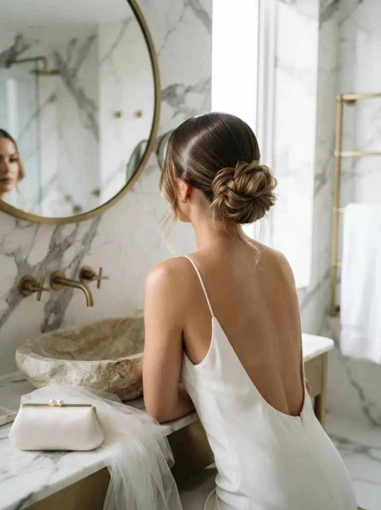 Sleek-to-Messy Bun
