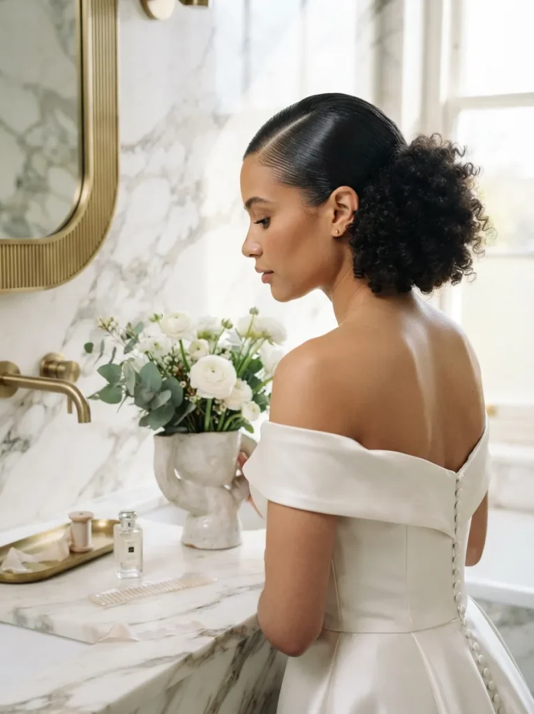 Slicked-Back Curls