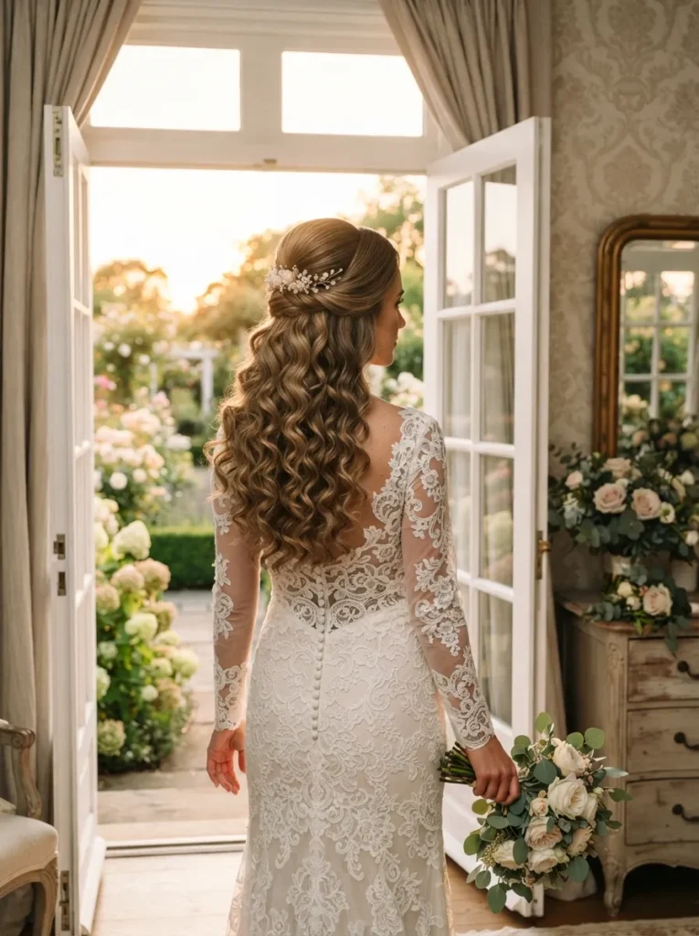 Sophisticated Half-Up Curls