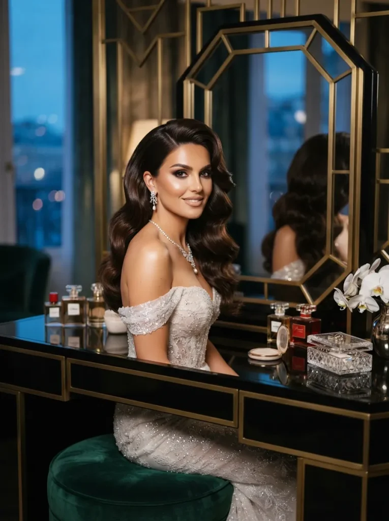 Swept-Back Bridal Waves