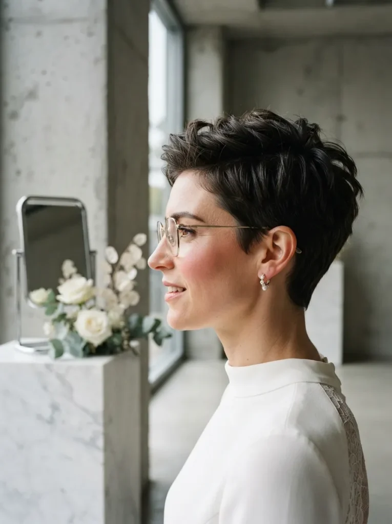 Textured Bridal Pixie