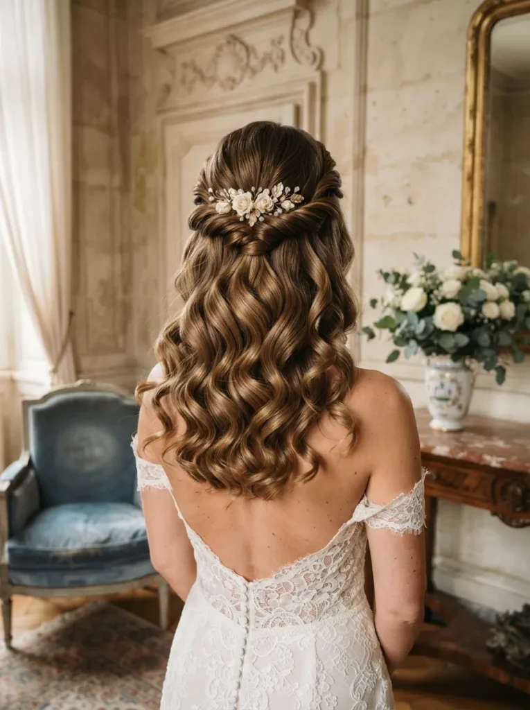 Twisted Half-Up Curls