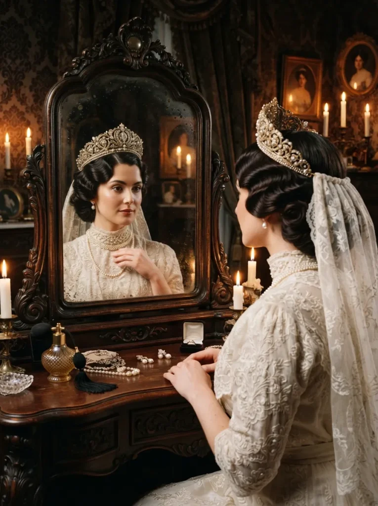  Vintage Gold Tiara Curls