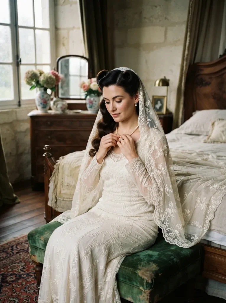 Vintage Side-Swept Curls