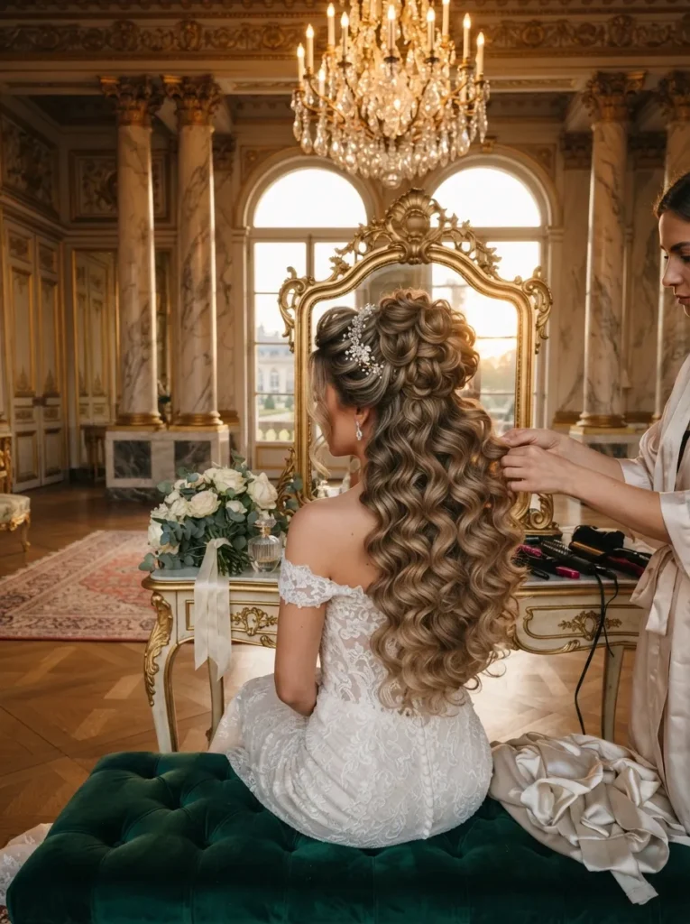 Voluminous Half-Up Curls
