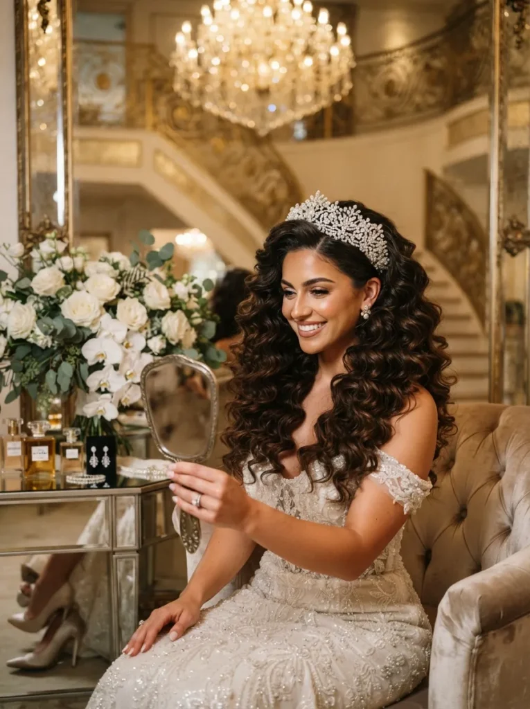 Voluminous Curls + Tiara