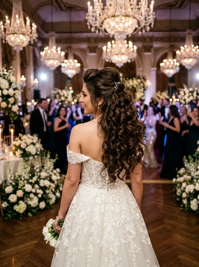  Voluminous Curls Half-Up