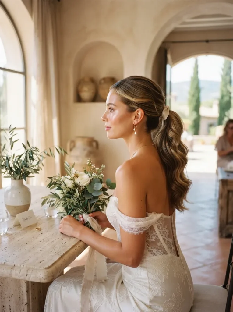 Wavy Bridal Ponytail