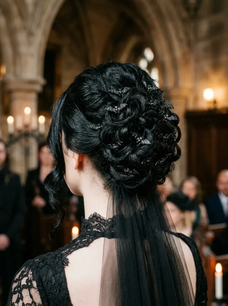 Curly Updo + Bats
