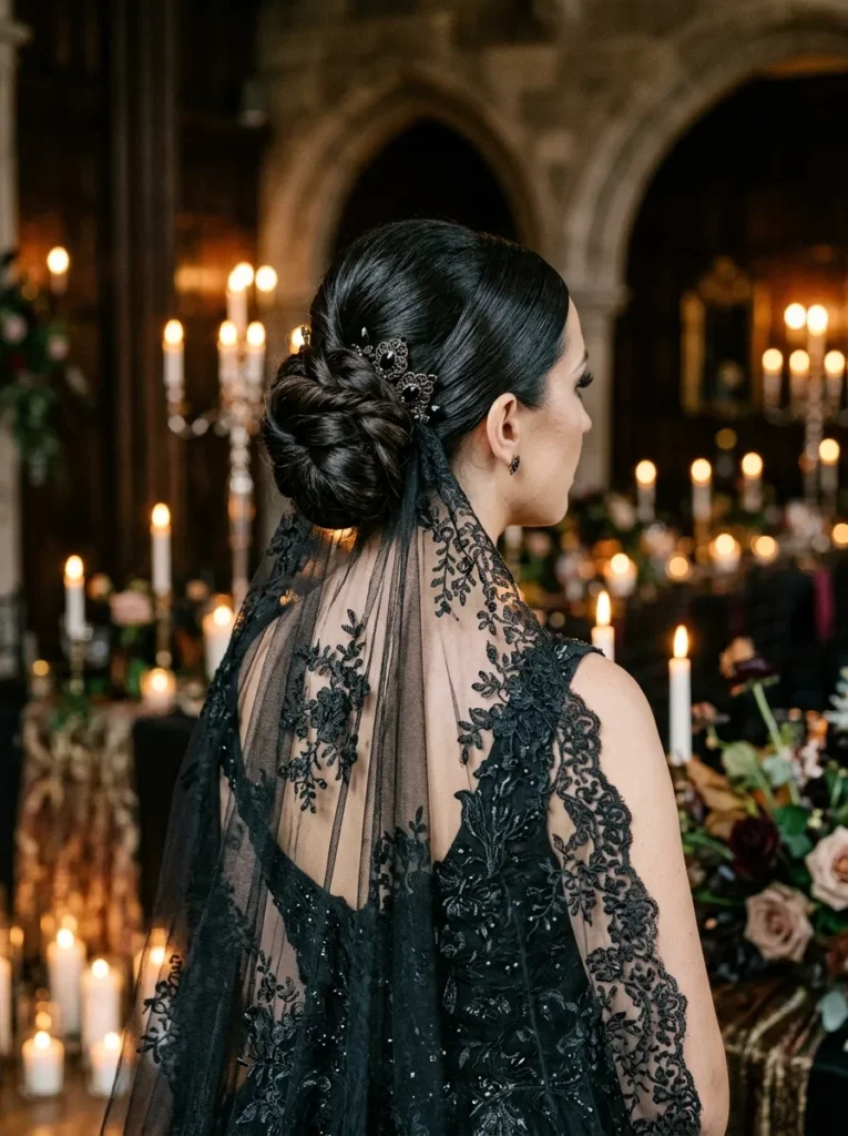 Gothic Veil Updo