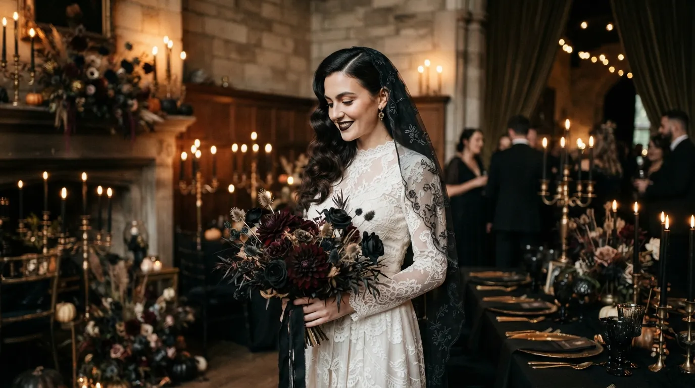 20 Gorgeous Halloween Wedding Hairstyles For A Stunning Bridal Look
