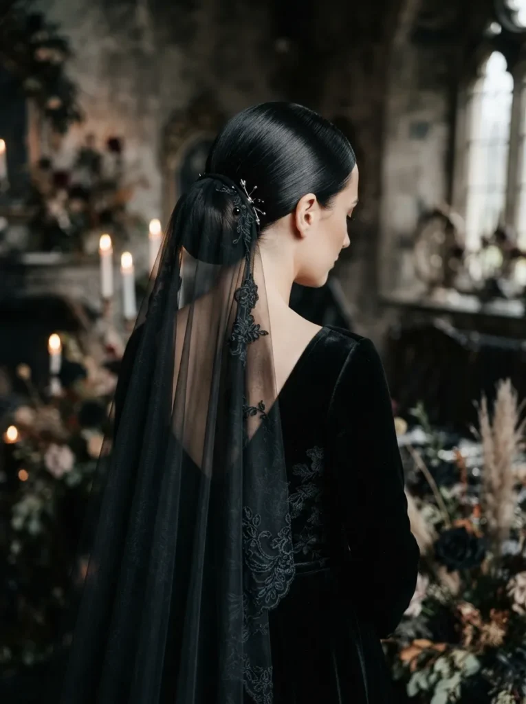 Midnight Veil Chignon