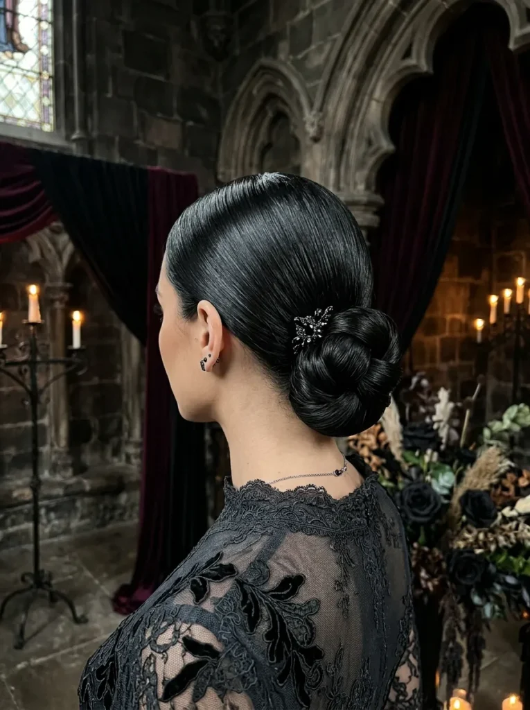Sleek Dark Chignon