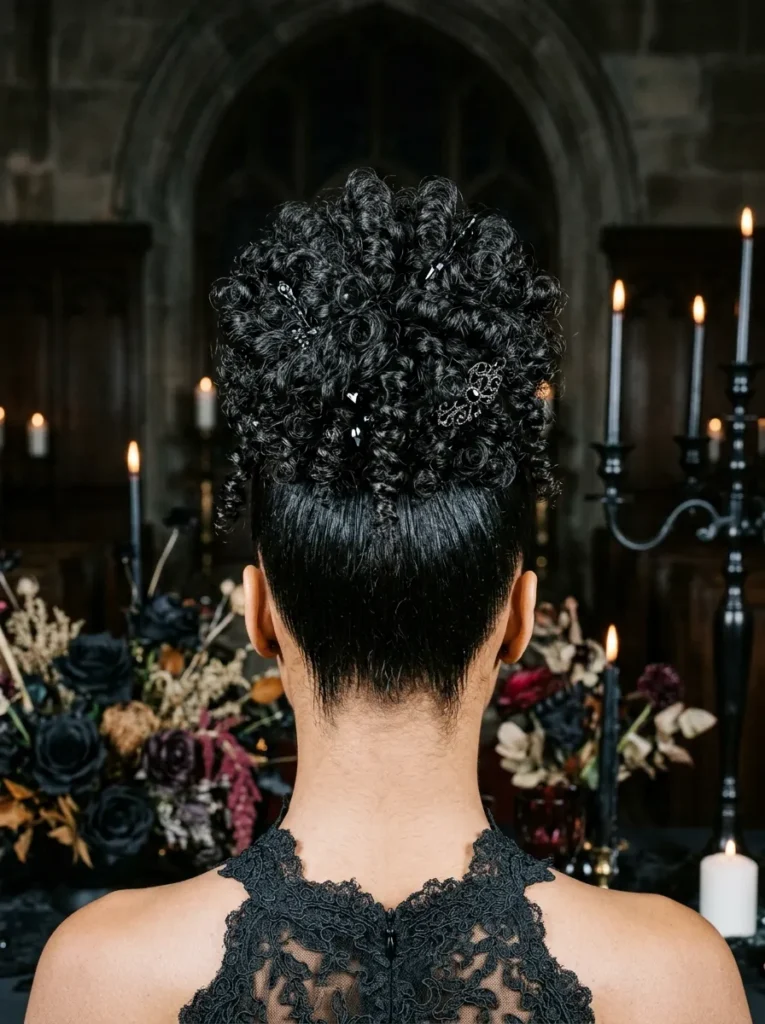 Tight Curl Top Knot