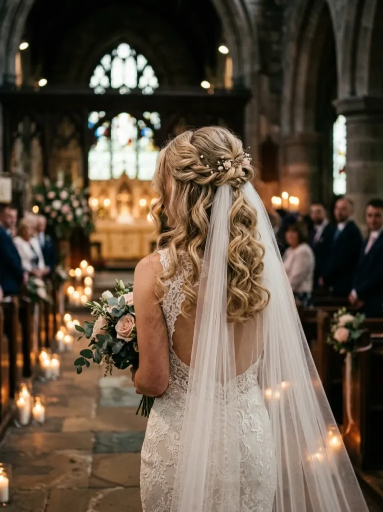 Tulle Veil + Curls